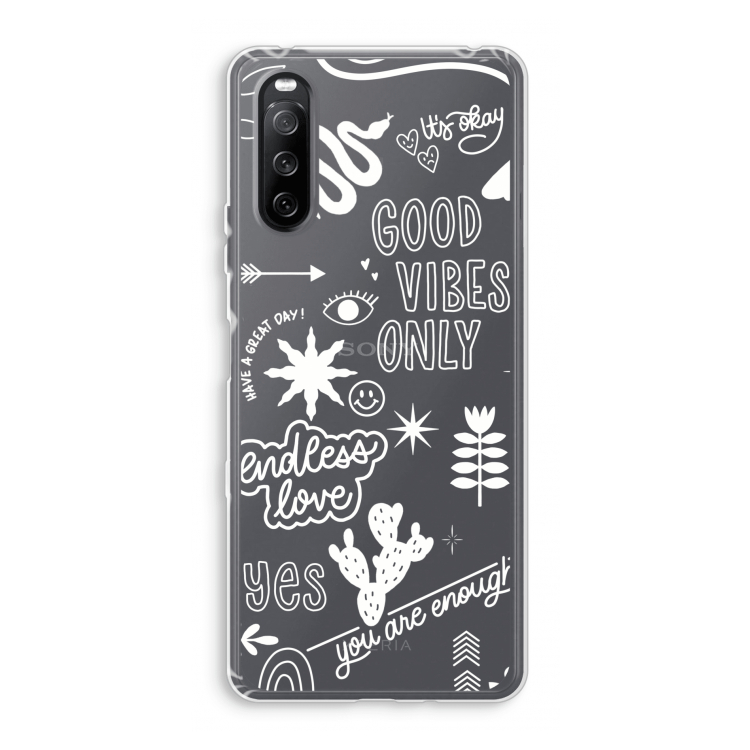 Good vibes: Sony Xperia 10 III Transparant Hoesje