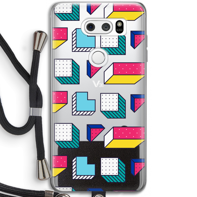 8-bit N°7: LG V30 Transparant Hoesje met koord