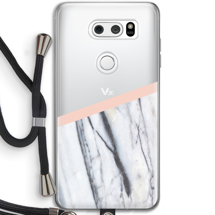 A touch of peach: LG V30 Transparant Hoesje met koord