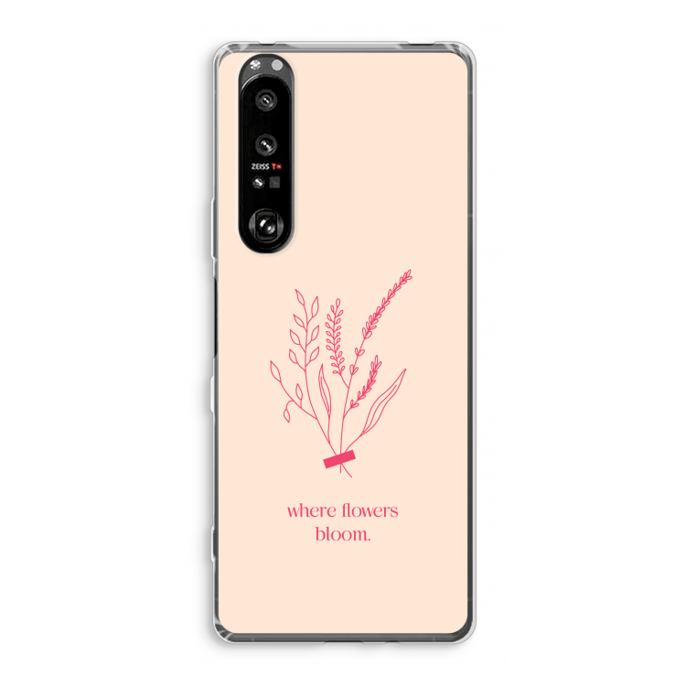 Where flowers bloom: Sony Xperia 1 III Transparant Hoesje
