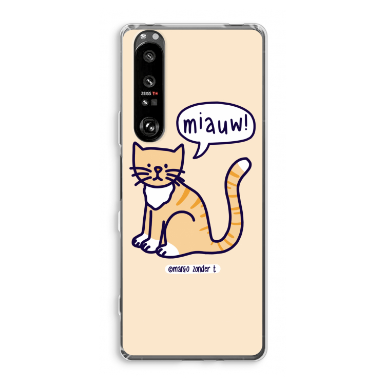 Miauw: Sony Xperia 1 III Transparant Hoesje