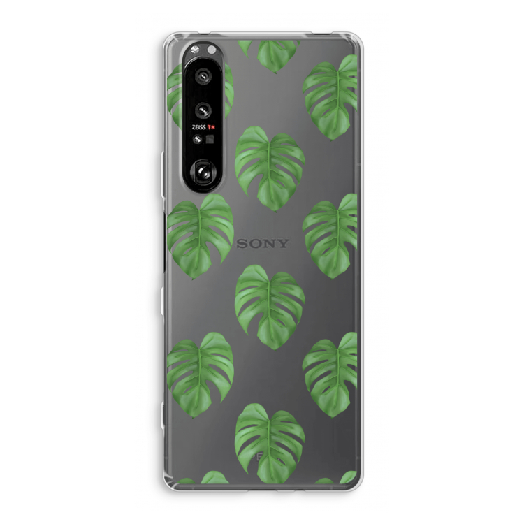 Monstera leaves: Sony Xperia 1 III Transparant Hoesje