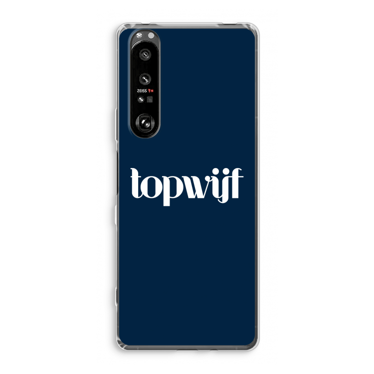 Topwijf Navy: Sony Xperia 1 III Transparant Hoesje