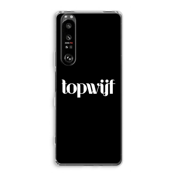 Topwijf Zwart: Sony Xperia 1 III Transparant Hoesje