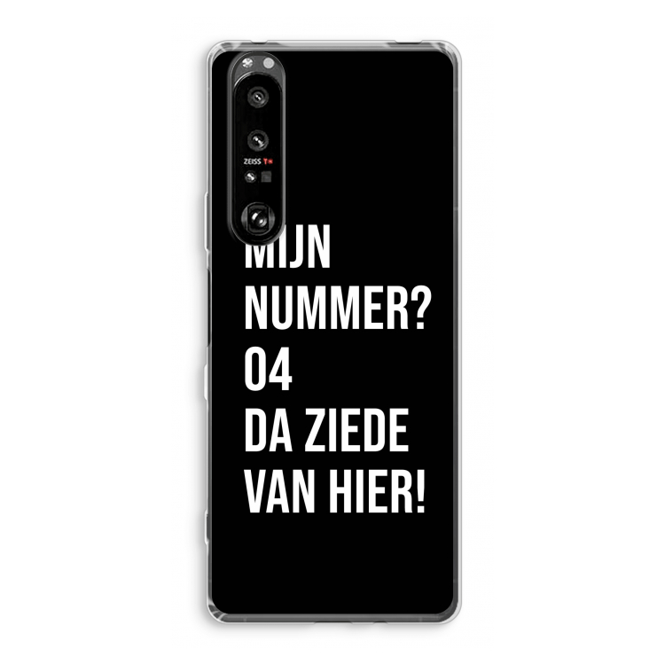 Da ziede van hier - Zwart: Sony Xperia 1 III Transparant Hoesje