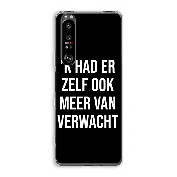 Meer verwacht - Zwart: Sony Xperia 1 III Transparant Hoesje
