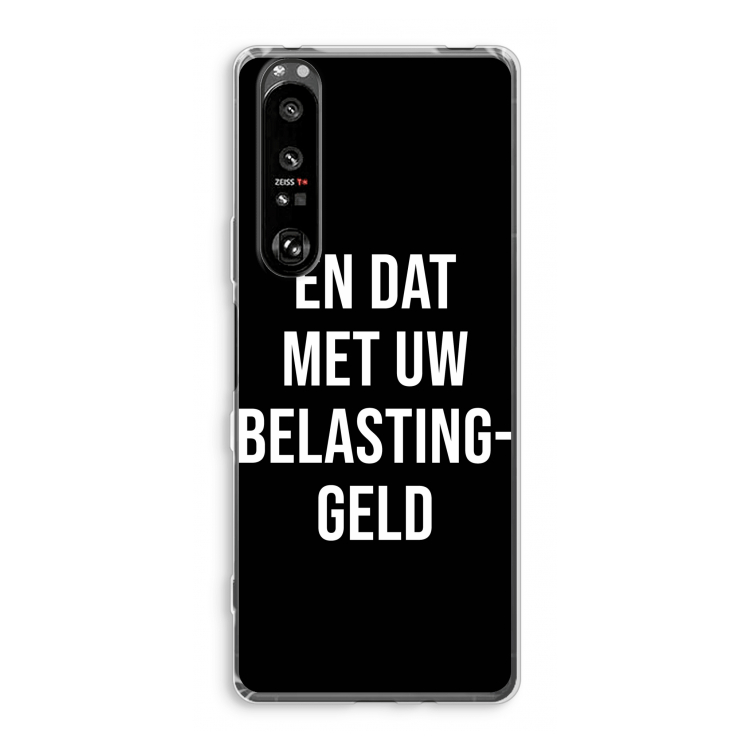 Belastinggeld - Zwart: Sony Xperia 1 III Transparant Hoesje