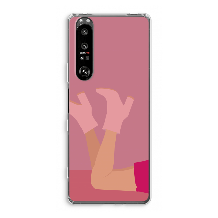 Pink boots: Sony Xperia 1 III Transparant Hoesje