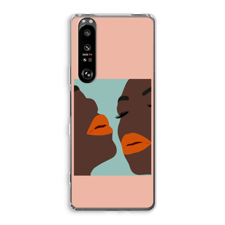Orange lips: Sony Xperia 1 III Transparant Hoesje