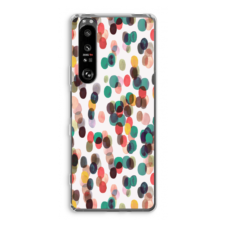 Tropical Dots: Sony Xperia 1 III Transparant Hoesje