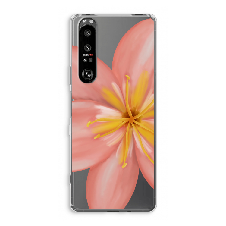 Pink Ellila Flower: Sony Xperia 1 III Transparant Hoesje