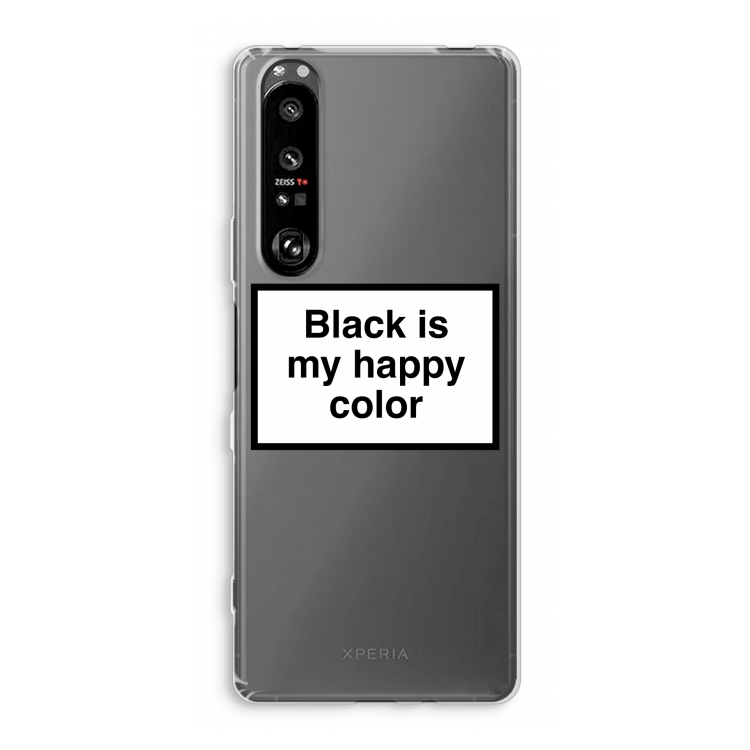 Black is my happy color: Sony Xperia 1 III Transparant Hoesje