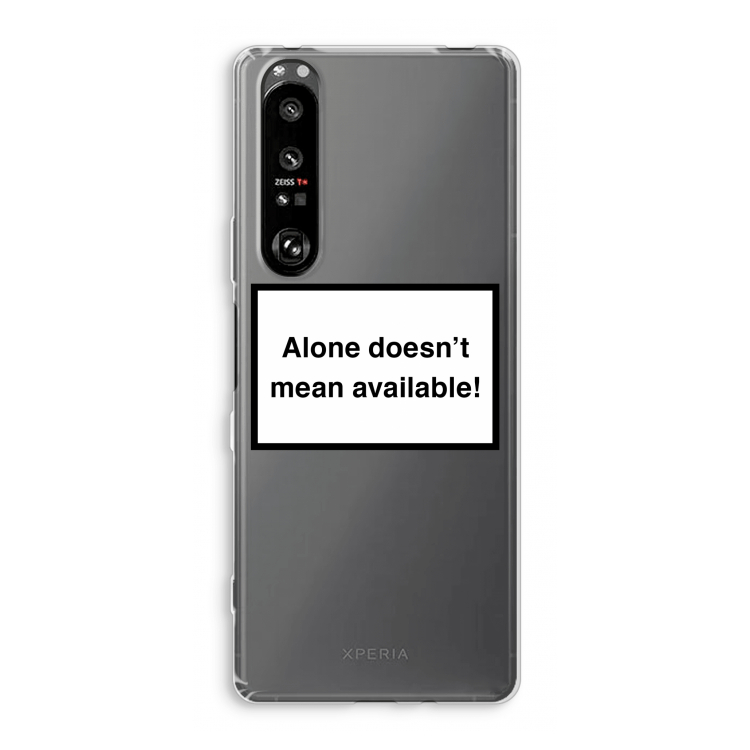 Alone: Sony Xperia 1 III Transparant Hoesje