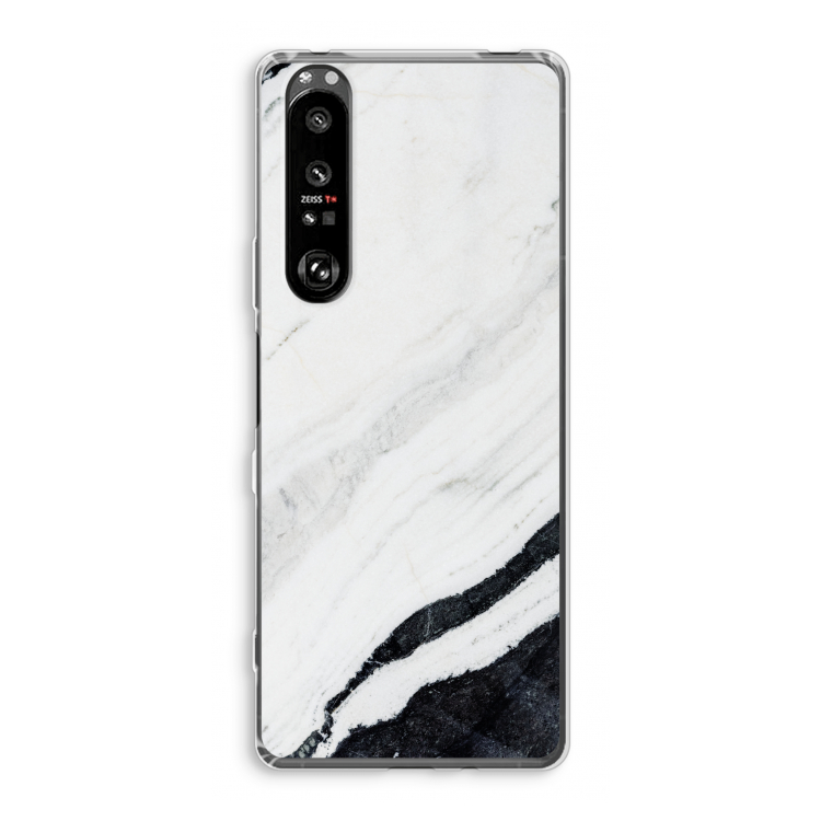 Elegante marmer: Sony Xperia 1 III Transparant Hoesje