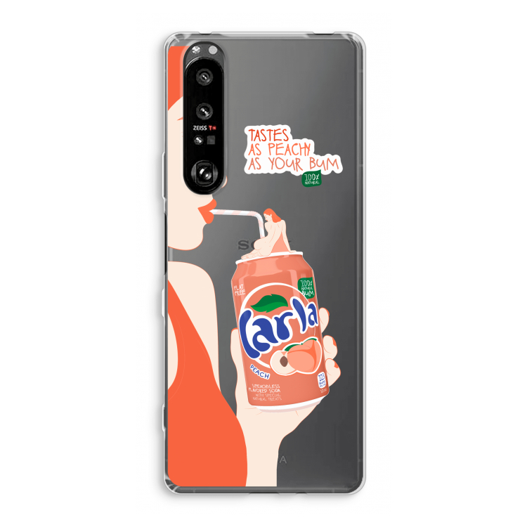 Peach please!: Sony Xperia 1 III Transparant Hoesje