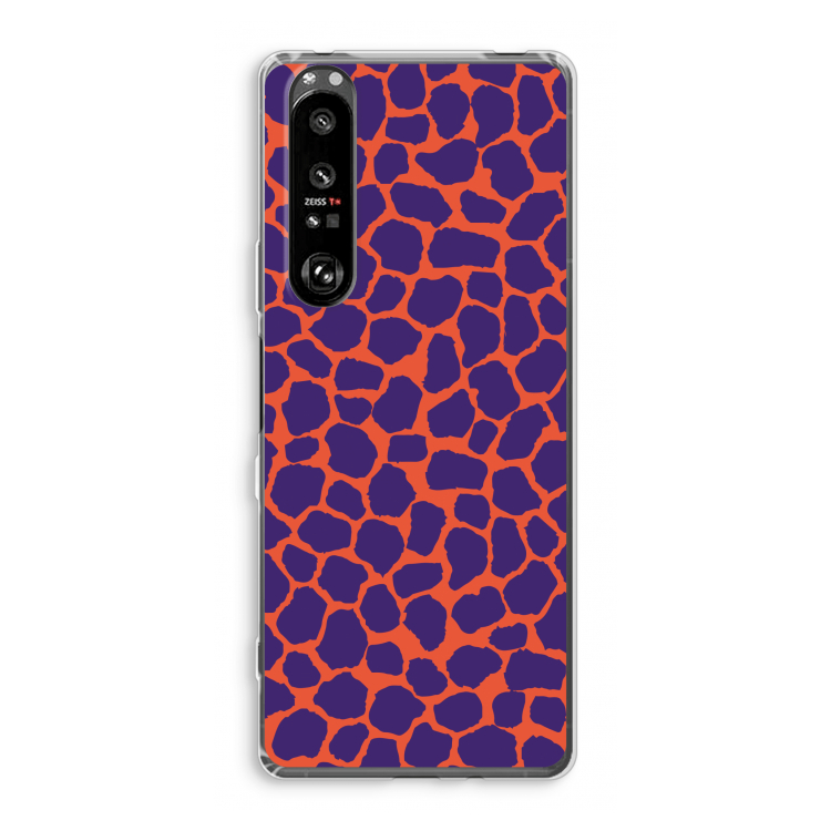 Purple Giraffe: Sony Xperia 1 III Transparant Hoesje