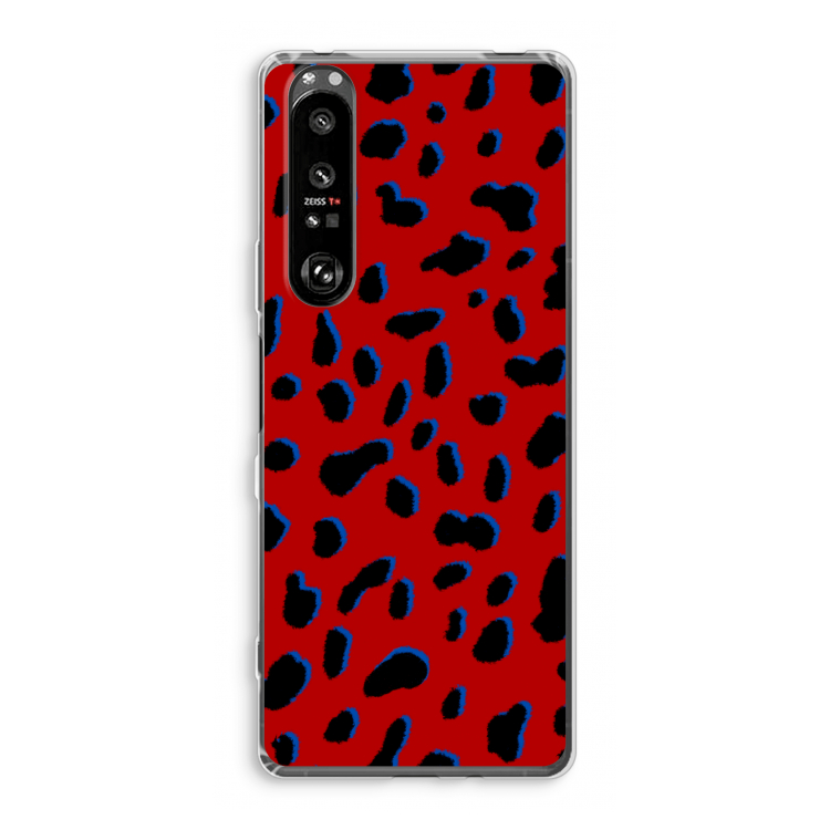 Red Leopard: Sony Xperia 1 III Transparant Hoesje