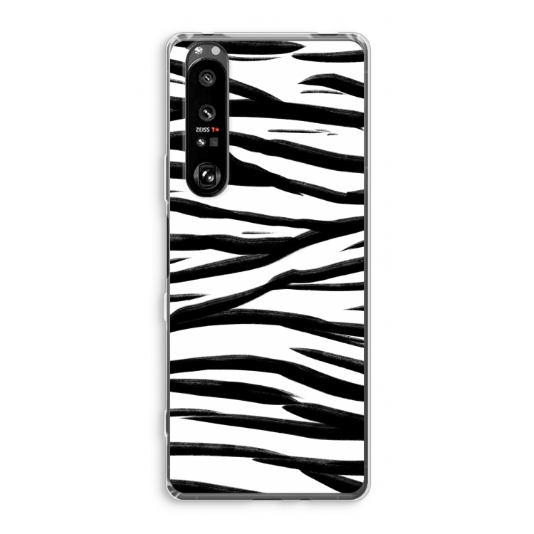 Zebra pattern: Sony Xperia 1 III Transparant Hoesje