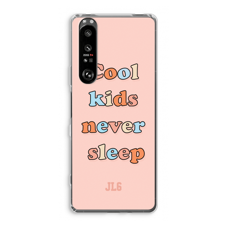 Cool Kids Never Sleep: Sony Xperia 1 III Transparant Hoesje