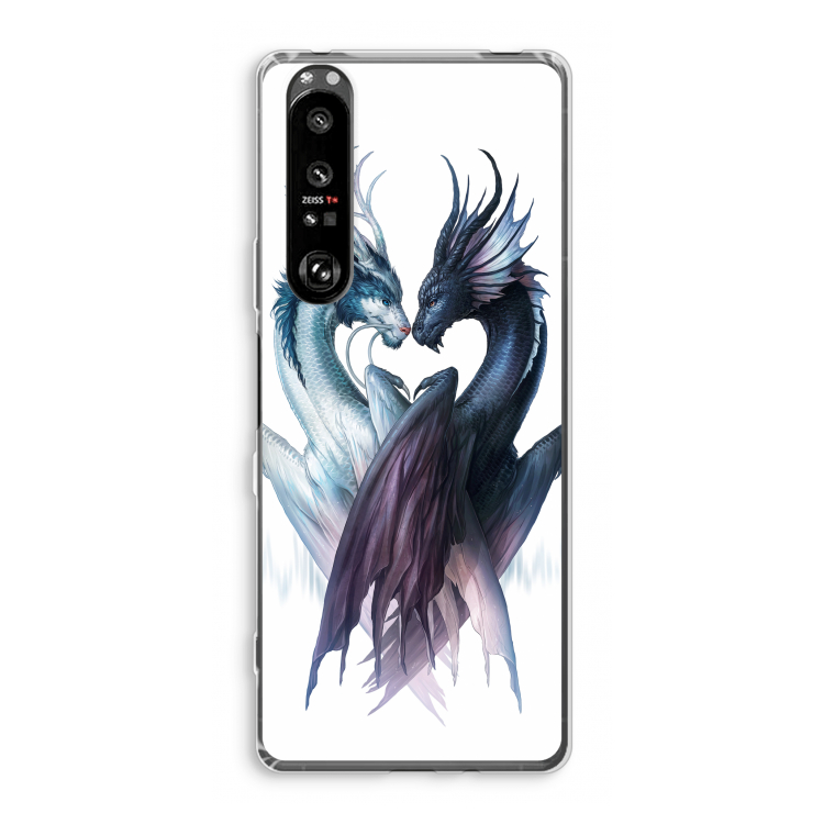 Yin Yang Dragons: Sony Xperia 1 III Transparant Hoesje