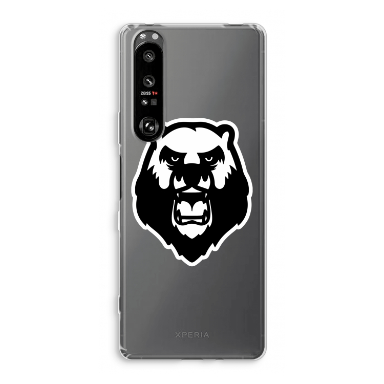 Angry Bear (white): Sony Xperia 1 III Transparant Hoesje