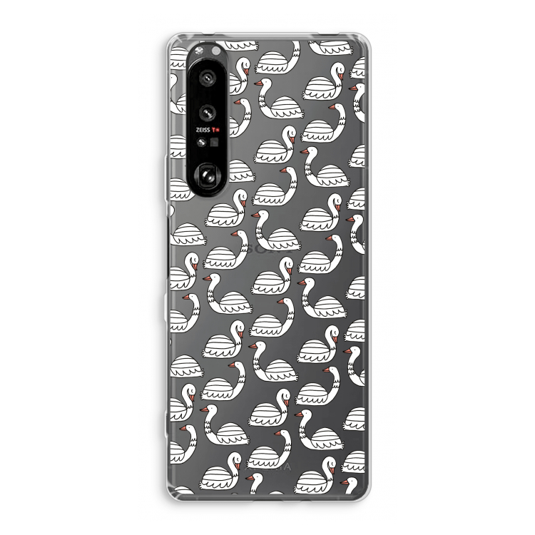 Zwanen: Sony Xperia 1 III Transparant Hoesje