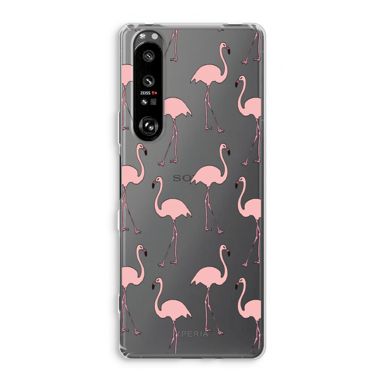 Anything Flamingoes: Sony Xperia 1 III Transparant Hoesje