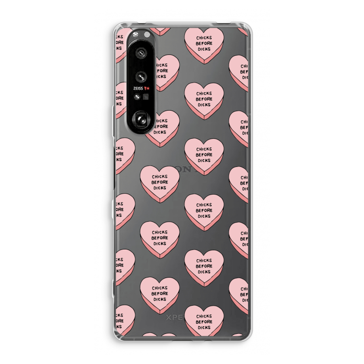 Chicks before dicks: Sony Xperia 1 III Transparant Hoesje