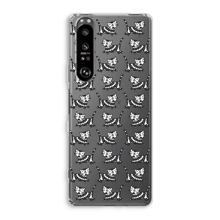 Zwarte poes: Sony Xperia 1 III Transparant Hoesje