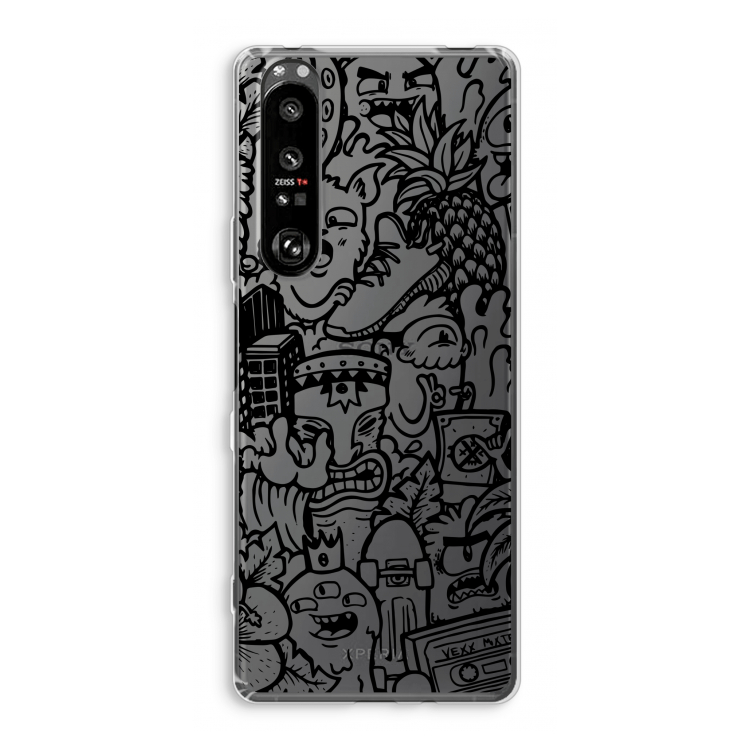 Vexx Black Mixtape: Sony Xperia 1 III Transparant Hoesje