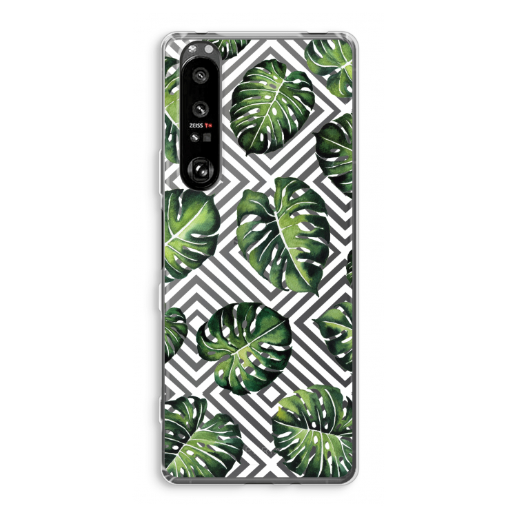 Geometrische jungle: Sony Xperia 1 III Transparant Hoesje
