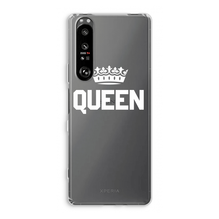 Queen zwart: Sony Xperia 1 III Transparant Hoesje