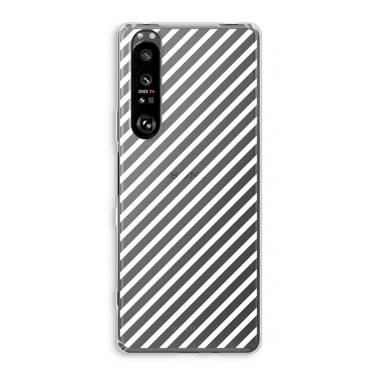 Strepen zwart-wit: Sony Xperia 1 III Transparant Hoesje