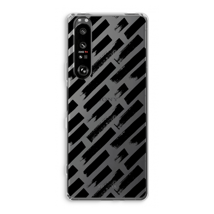 Zwarte vegen: Sony Xperia 1 III Transparant Hoesje