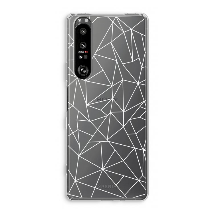 Geometrische lijnen wit: Sony Xperia 1 III Transparant Hoesje
