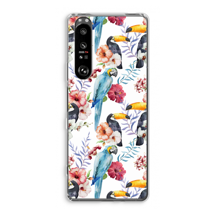 Bloemen tukan: Sony Xperia 1 III Transparant Hoesje