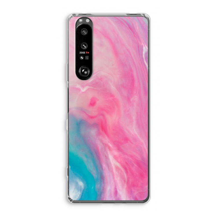 Roze explosie: Sony Xperia 1 III Transparant Hoesje