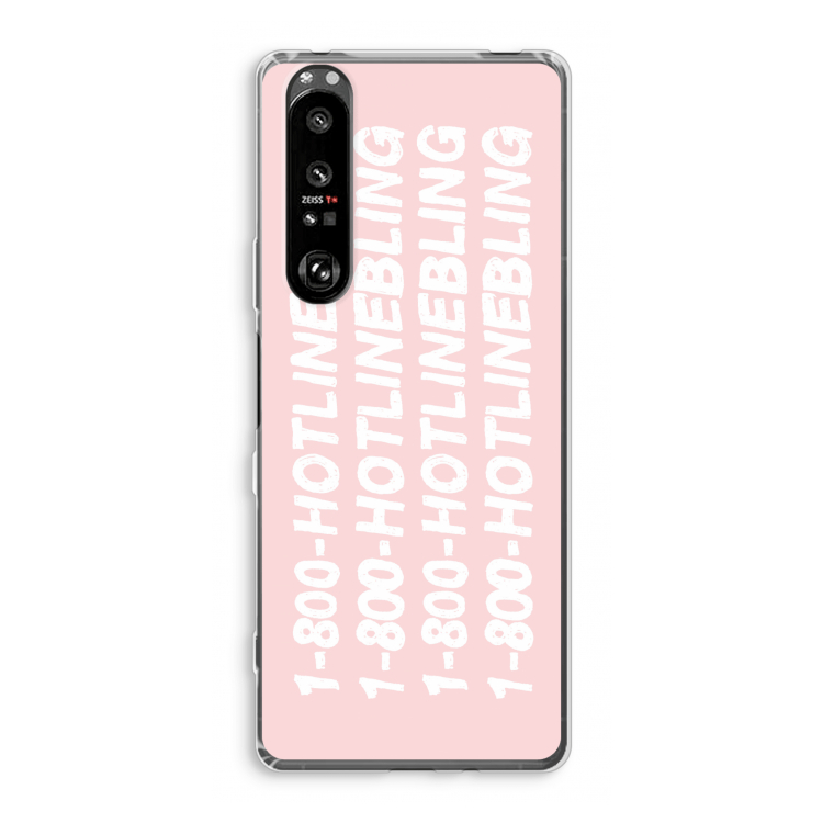 Hotline bling pink: Sony Xperia 1 III Transparant Hoesje