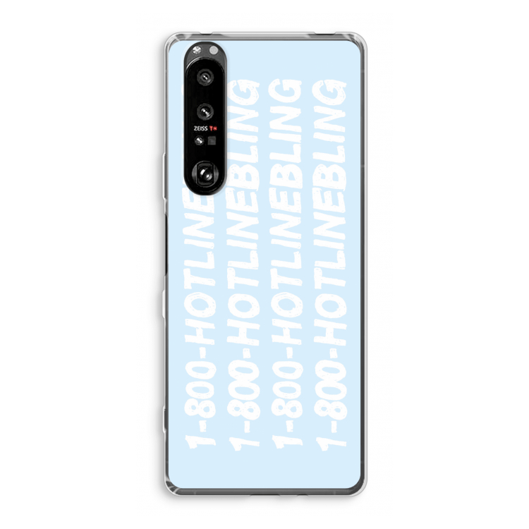 Hotline bling blue: Sony Xperia 1 III Transparant Hoesje