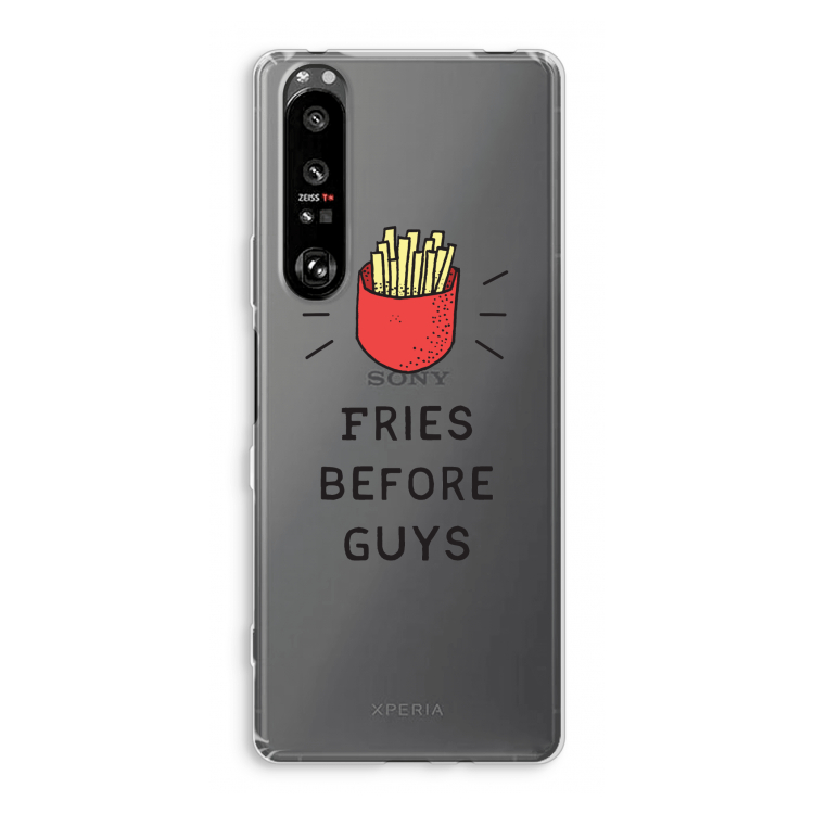 Fries before guys: Sony Xperia 1 III Transparant Hoesje