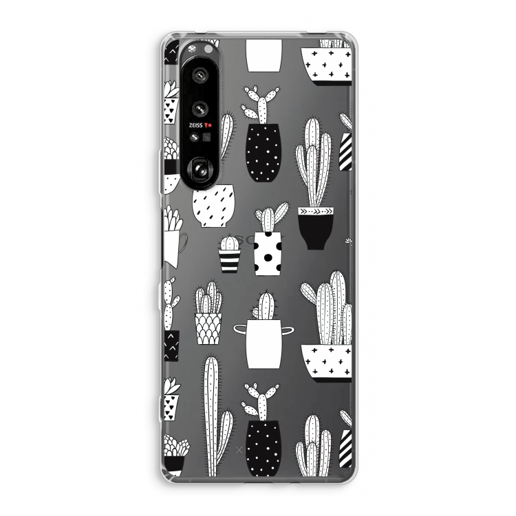 Cactusmotief: Sony Xperia 1 III Transparant Hoesje