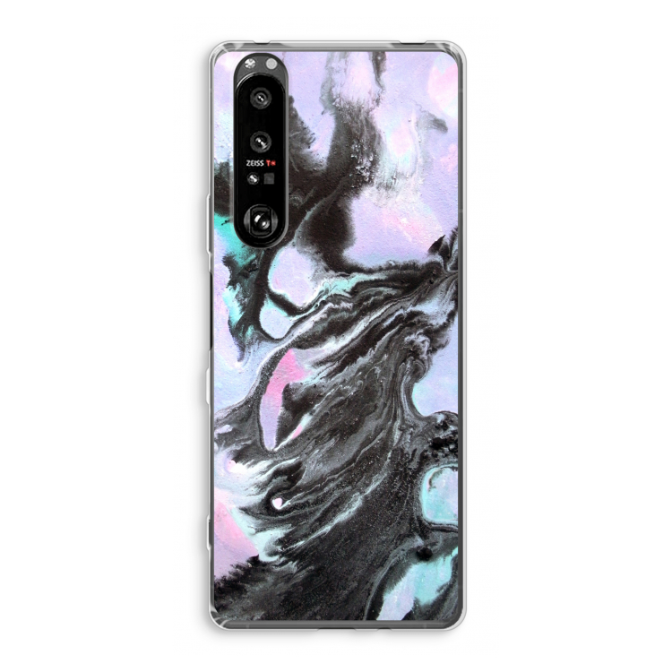 Pastel zwart: Sony Xperia 1 III Transparant Hoesje