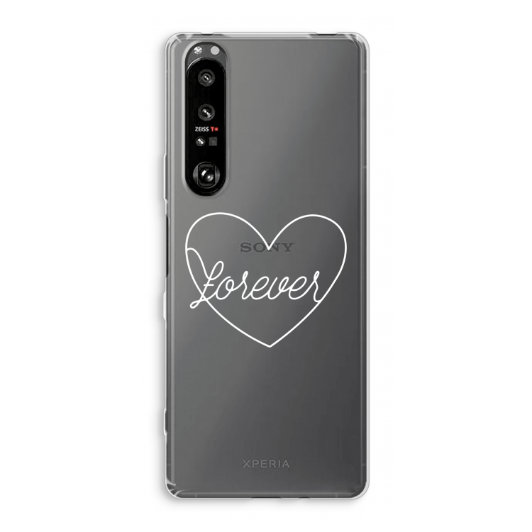 Forever heart pastel: Sony Xperia 1 III Transparant Hoesje