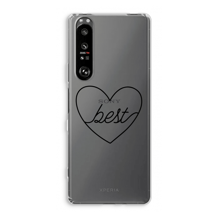 Best heart black: Sony Xperia 1 III Transparant Hoesje
