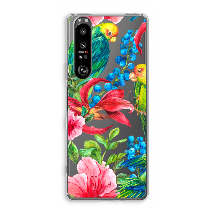 Papegaaien: Sony Xperia 1 III Transparant Hoesje