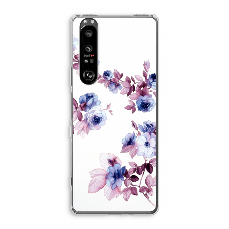 Waterverf bloemen: Sony Xperia 1 III Transparant Hoesje
