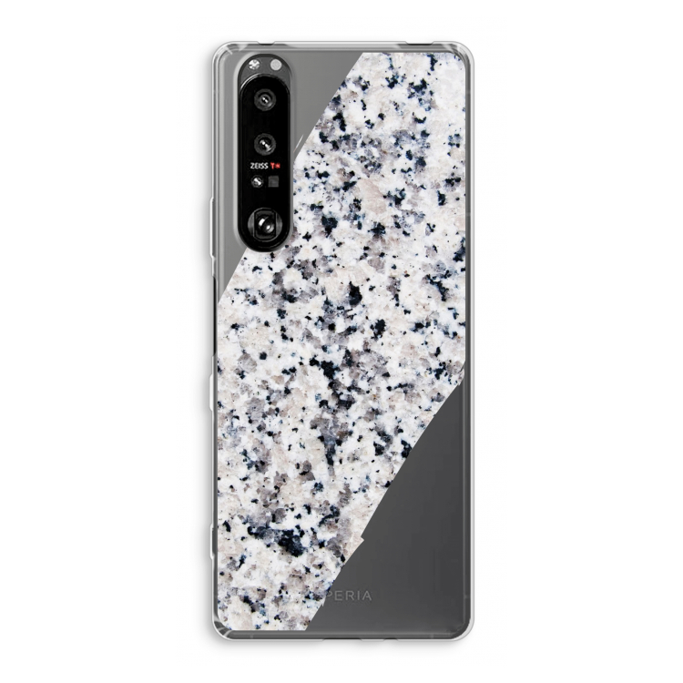 Gespikkelde marmer: Sony Xperia 1 III Transparant Hoesje