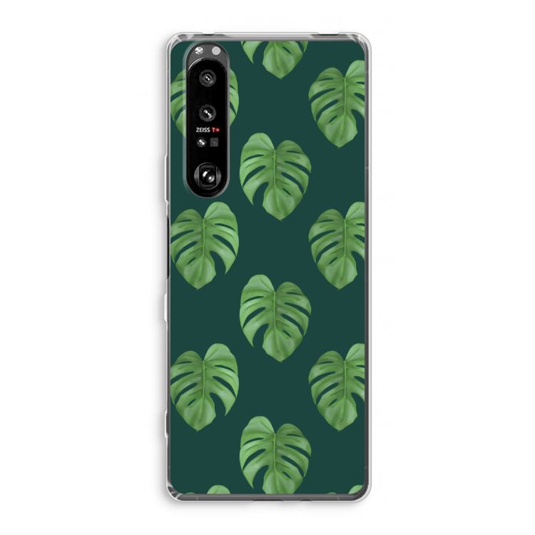 Monstera leaves: Sony Xperia 1 III Transparant Hoesje