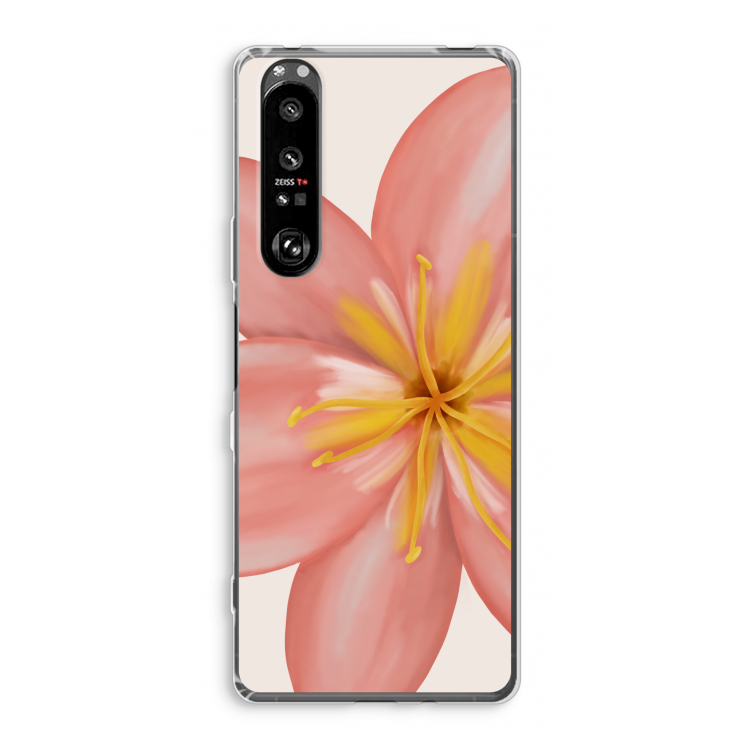 Pink Ellila Flower: Sony Xperia 1 III Transparant Hoesje