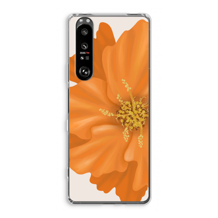 Orange Ellila flower: Sony Xperia 1 III Transparant Hoesje